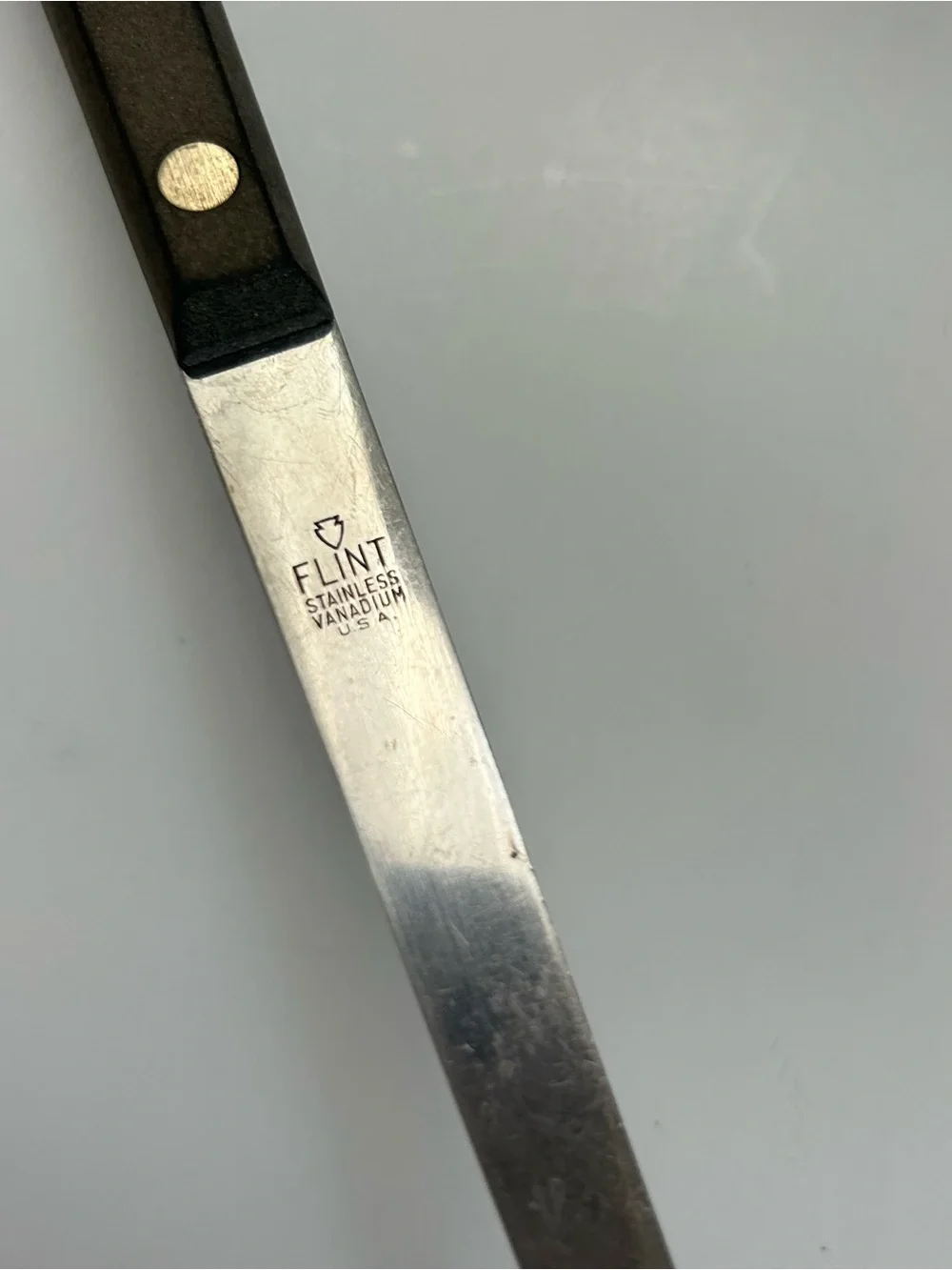 Vtg Pre-1954 FLINT Arrowhead Stainless Vanadium Spatula Composite Full Tang USA